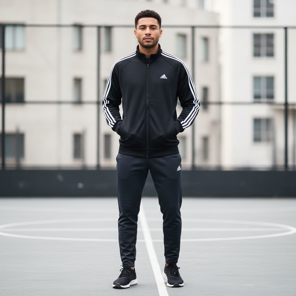 Adidas Navy Blue Track Jacket XL | Classic 3 Stripe Zip-Up Athletic Jacket